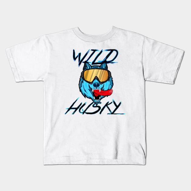 Wild husky Kids T-Shirt by TeawithAlice